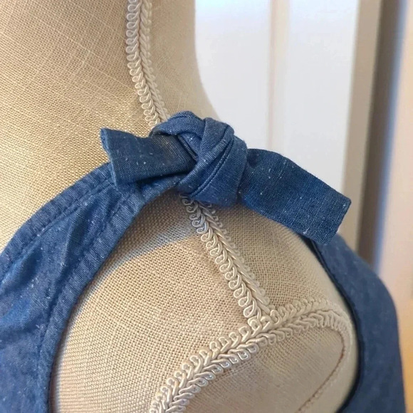 Guess Simone Cascading Ruffle Chambray Top - Picture 3 of 6